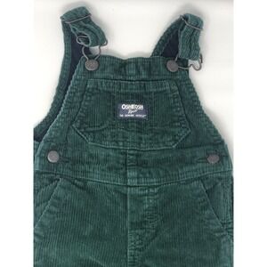 Osh Kosh Green Corduroy Overalls Jersey Knit Lined On Inside Size 6 Months